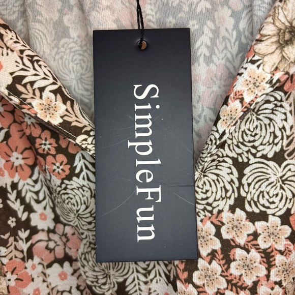 NWT SimpleFun Women’s Boho Floral V Neck Long-seeve Summer Blouse Size L - Picture 7 of 10